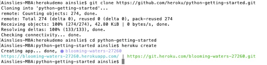 Heroku on command line